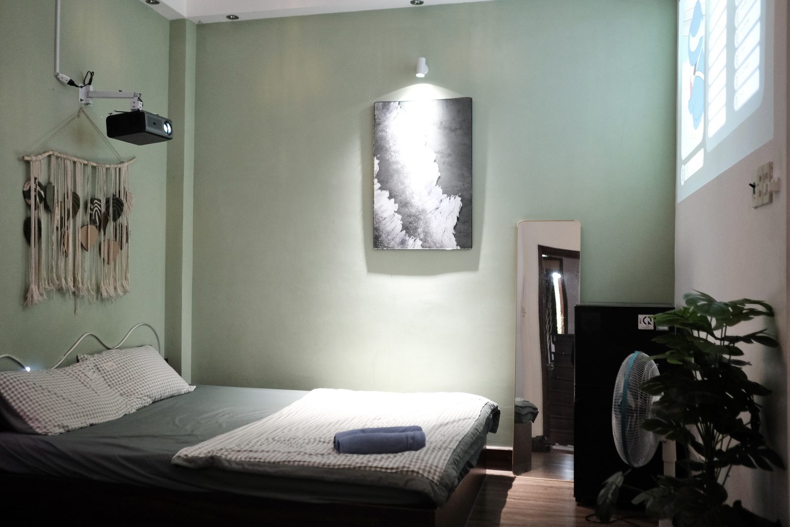 Toàn cảnh phòng Mint tông xanh dịu